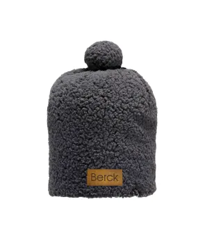 10” Black Sherpa Beanie with Pom