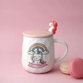 Antonia Unicorn Rainbow Mug With Lid | 350 ml