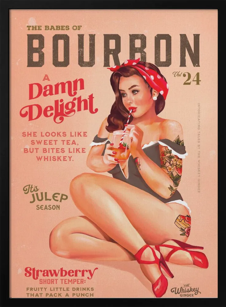 Babes of Bourbon Vol 22 Vintage Pinup Girl Drinking A Cocktail , By Brett Gramse