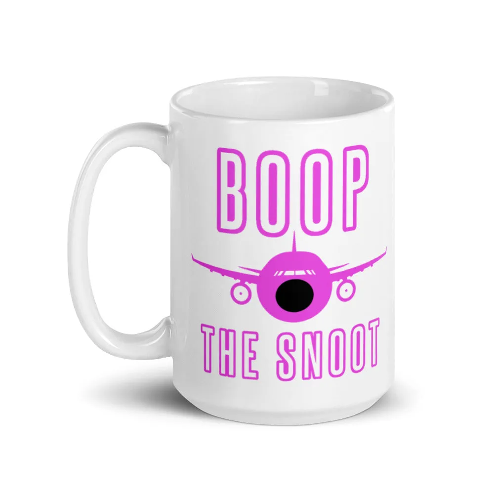 BOOP THE SNOOT (PINK) White glossy mug