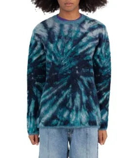 CdG Homme Plus Mohair Tie Dye Sweater Blue