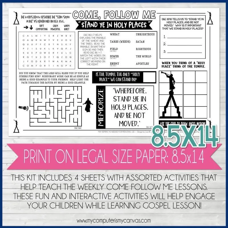 CFM D&C Placemat Activity Sheets {AUG 2021} PRINTABLE