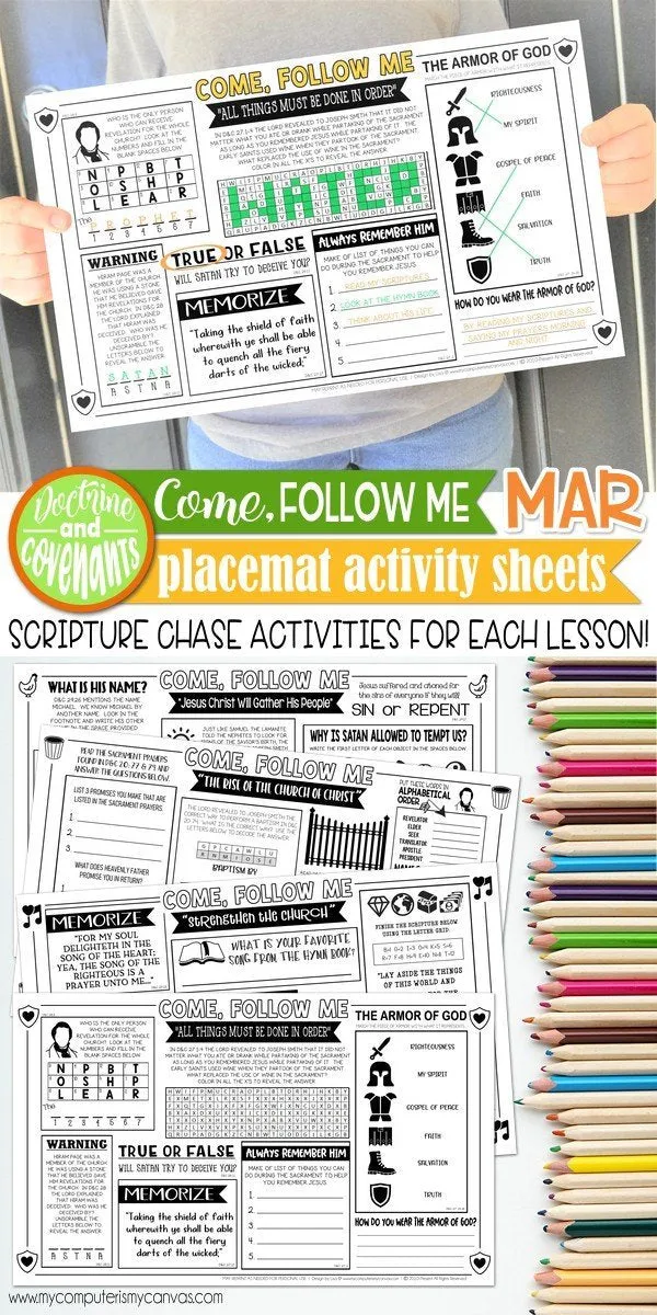 CFM D&C Placemat Activity Sheets {MAR 2021} PRINTABLE