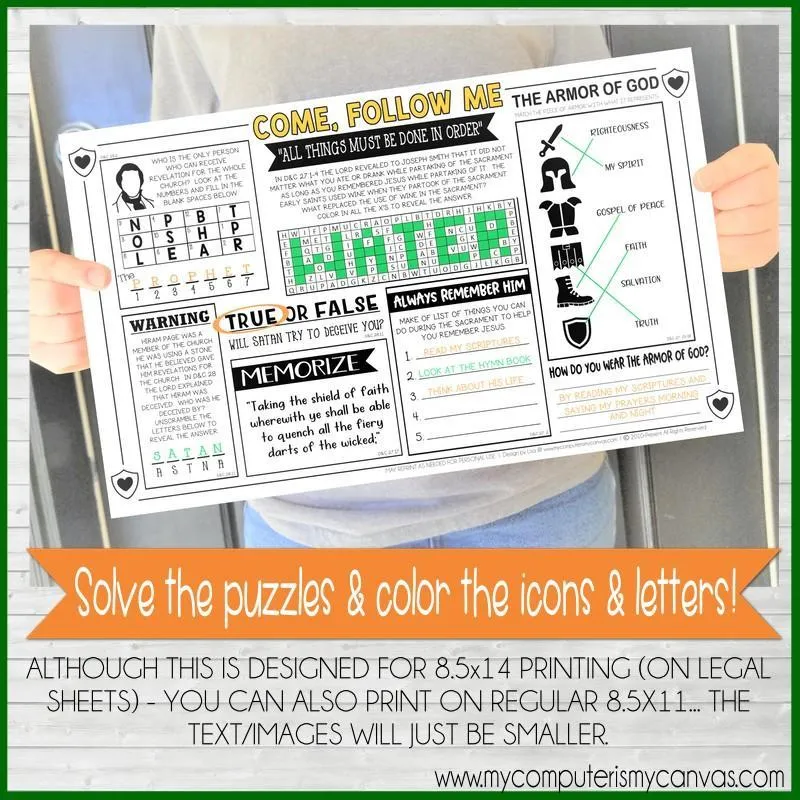 CFM D&C Placemat Activity Sheets {MAR 2021} PRINTABLE