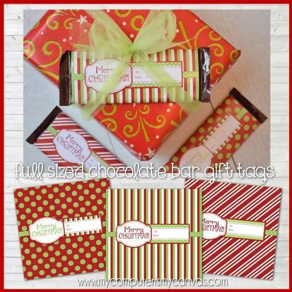 Christmas Candy Bar Wrapper {GIFT TAG} PRINTABLE {Clearance}