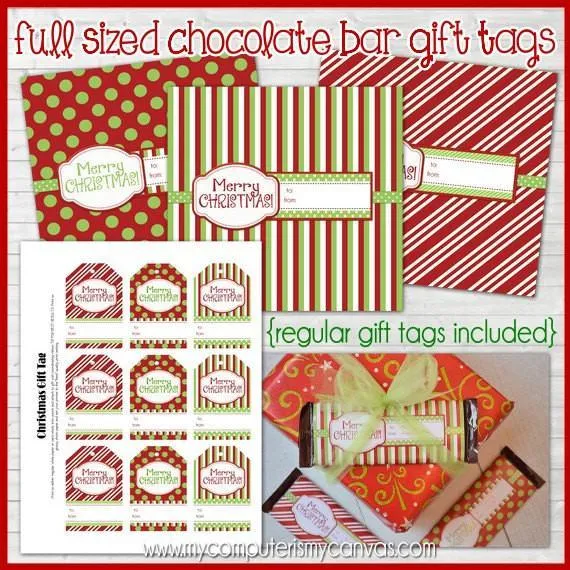 Christmas Candy Bar Wrapper {GIFT TAG} PRINTABLE {Clearance}