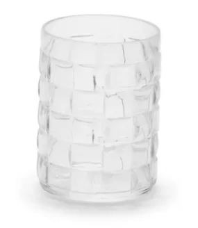 Clear Cubed Short Drinking Glass