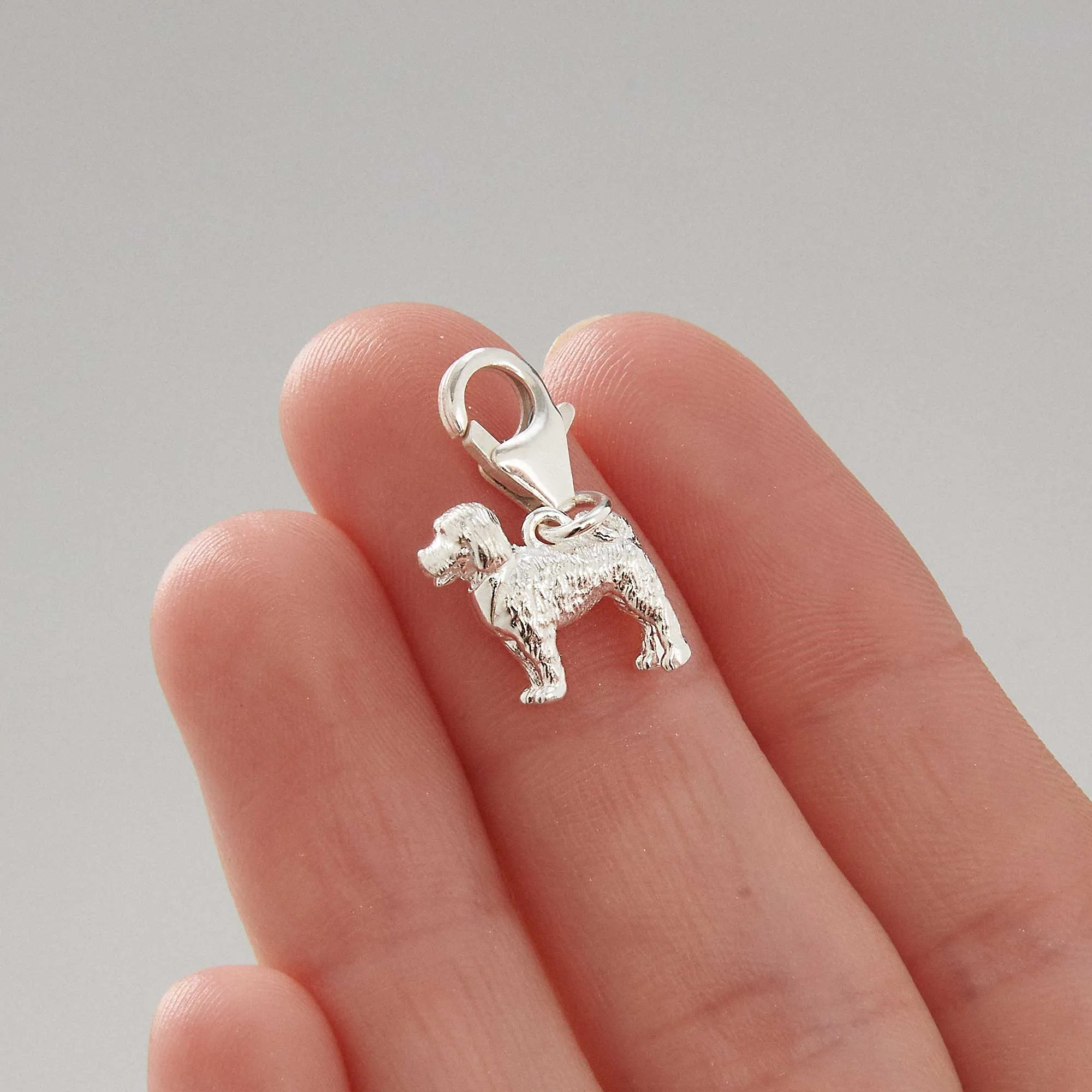 Cockapoo Silver Dog Charm