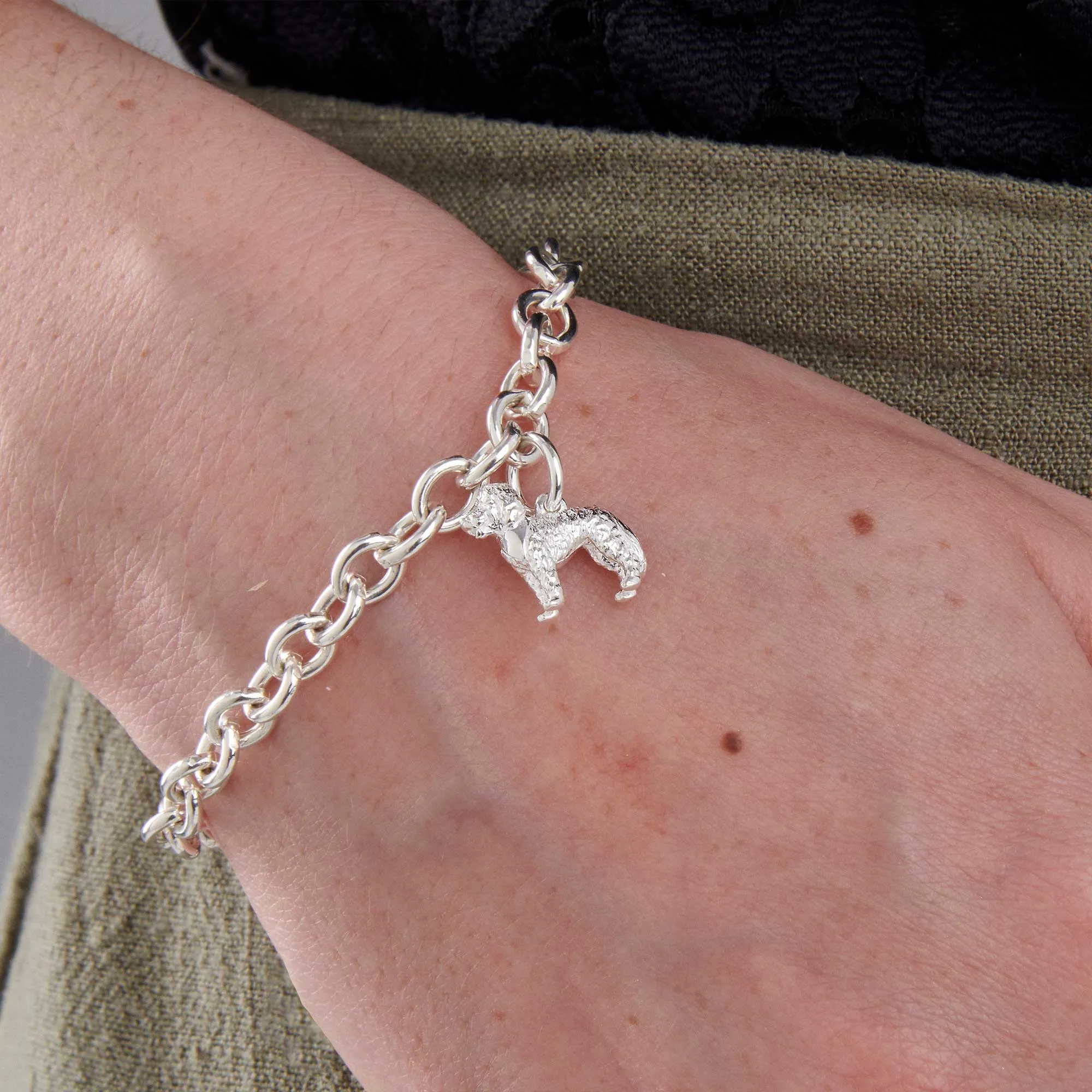 Cockapoo Silver Dog Charm