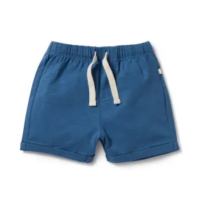 Dark Blue Organic Tie Front Short