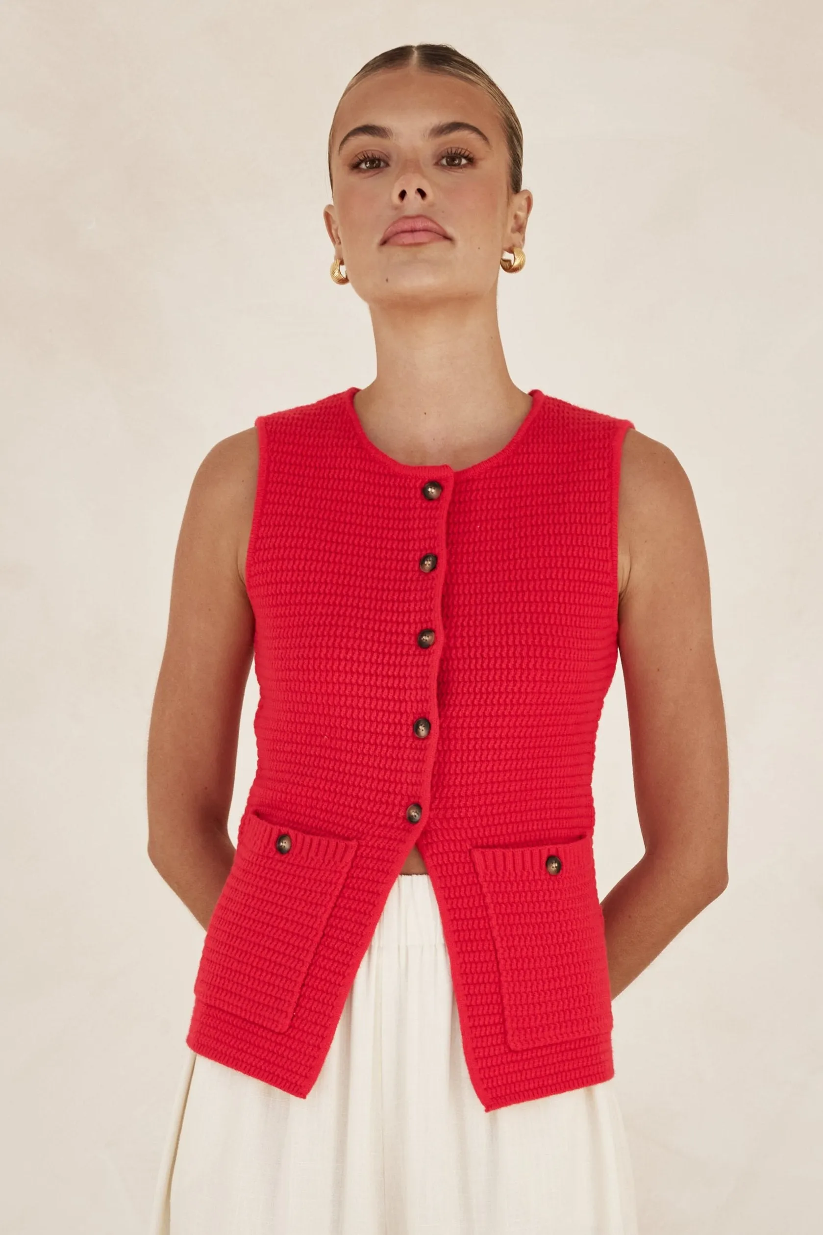 Embry Knit Vest (Red)