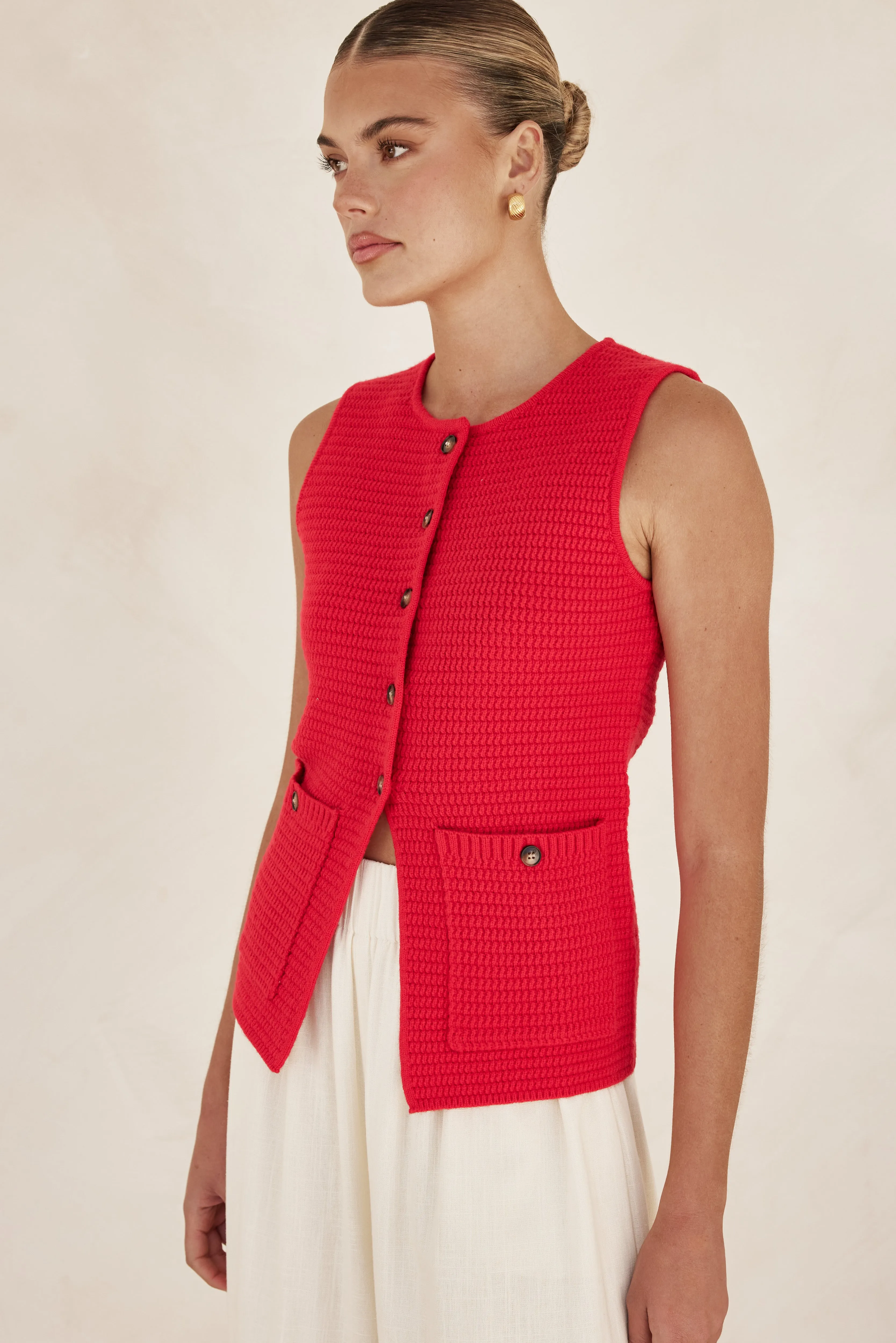 Embry Knit Vest (Red)