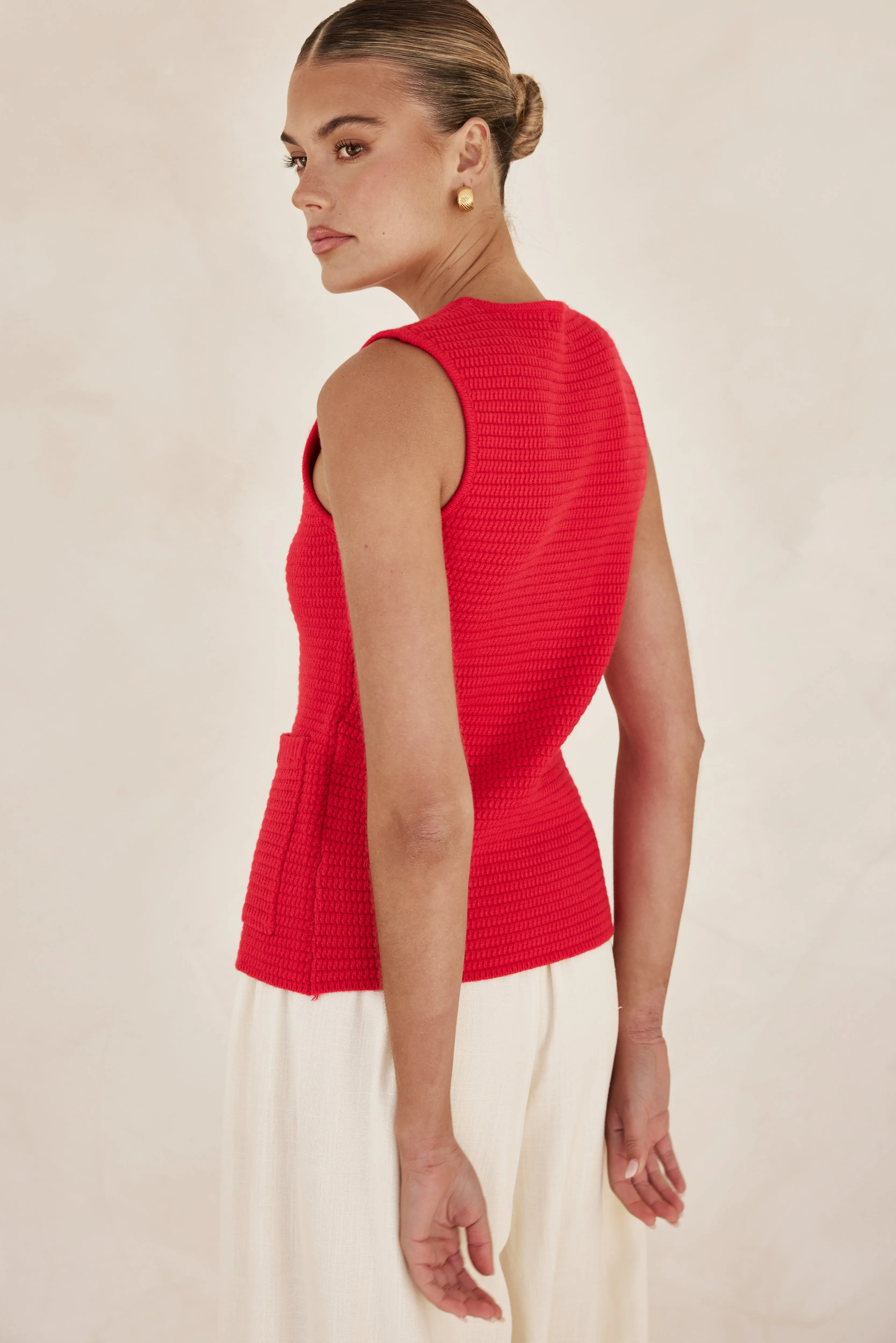 Embry Knit Vest (Red)