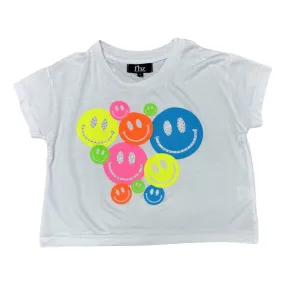 FBZ Neon Smiley Rhinestone White S/S Tee