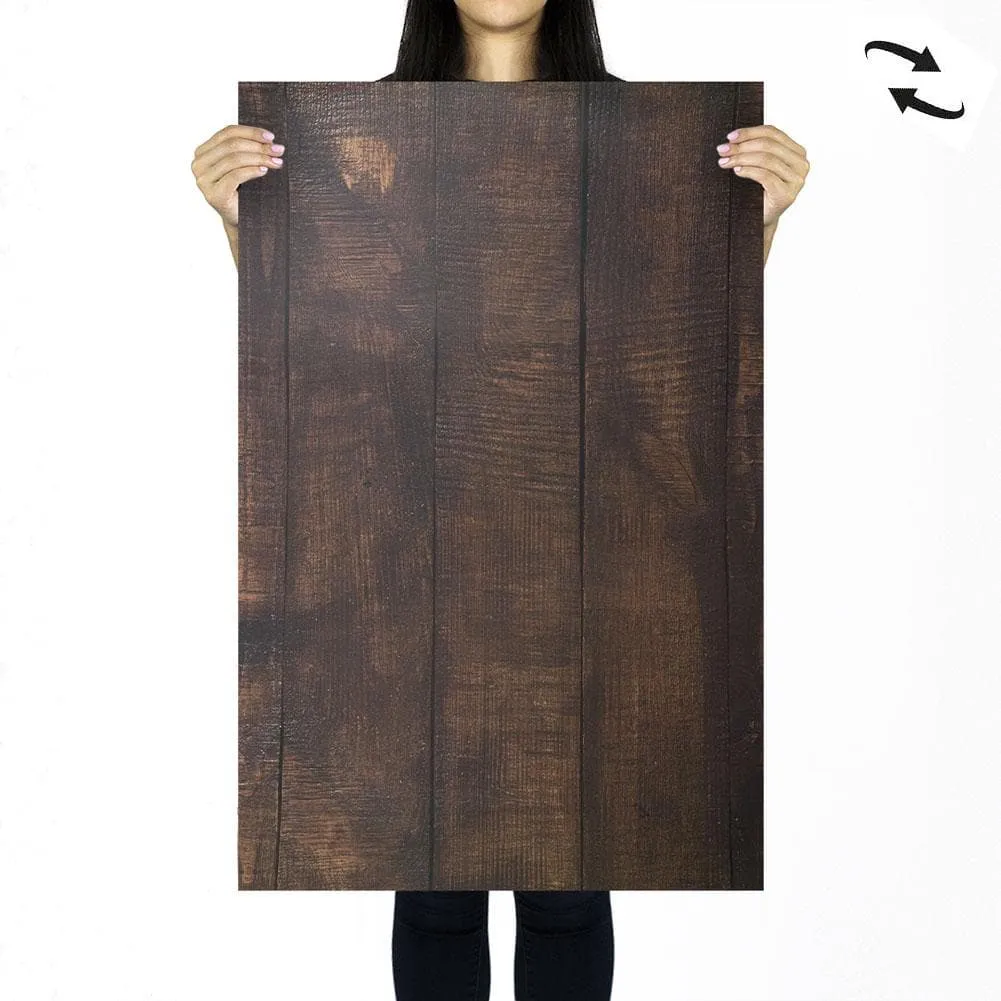 Flat Lay Instagram Backdrop - 'Chippendale' Brown Wooden (56cm x 87cm)