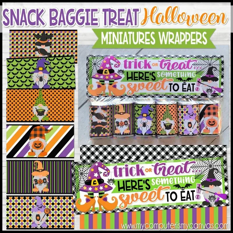 Gnome MINIATURE BAR WRAPS {Snack Baggie: HALLOWEEN} PRINTABLE