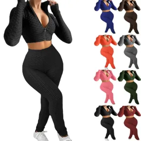 Lady Sportswear 2pcs Yoga Sport Suit Gym Fitness Set