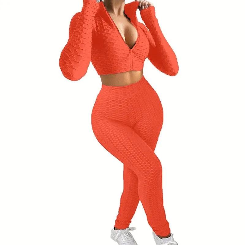 Lady Sportswear 2pcs Yoga Sport Suit Gym Fitness Set