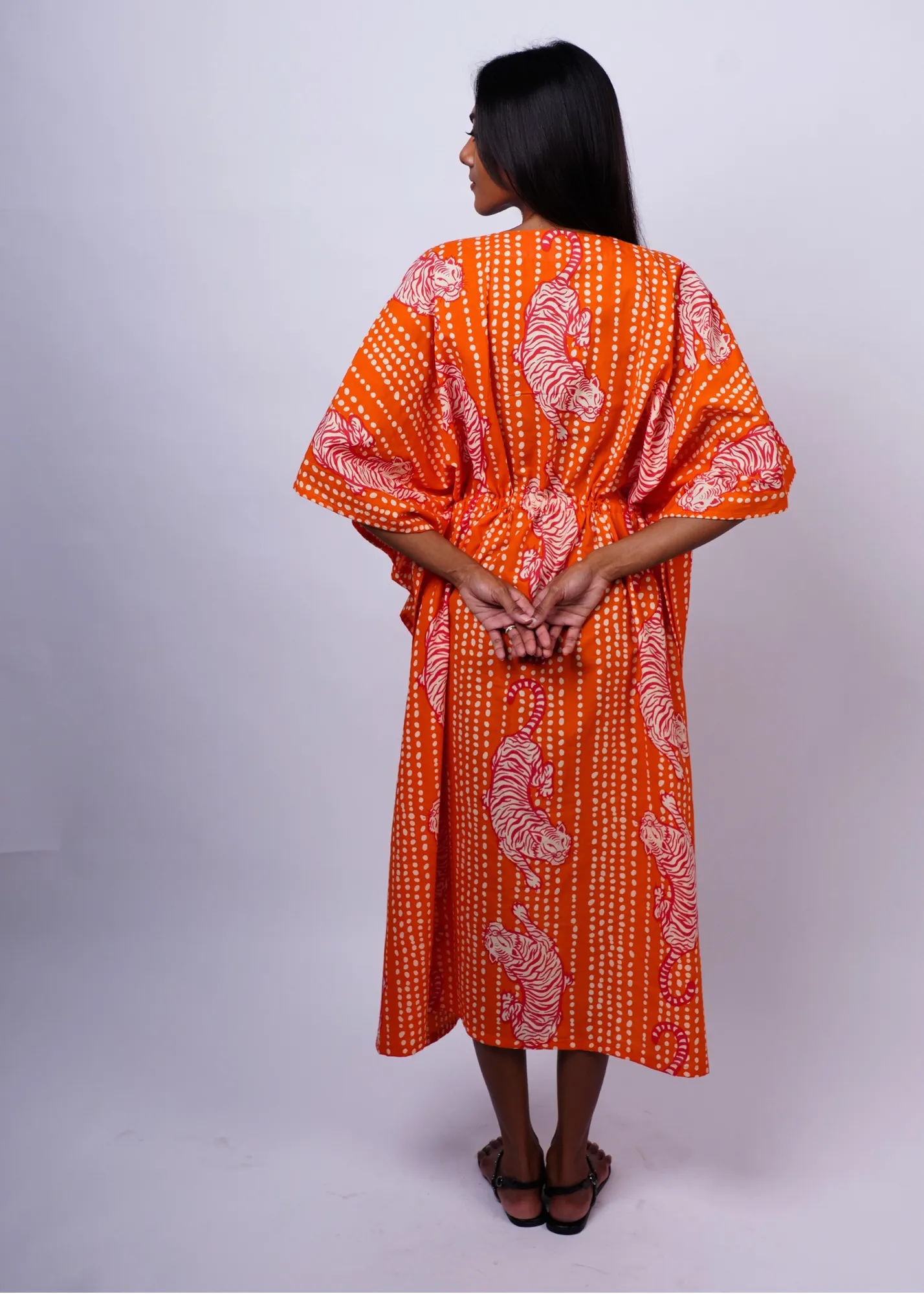 Midi Caftan - Coral Tiger