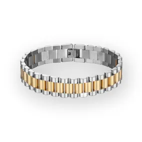 Ostrada Two Tone Gold 15mm Mens Bracelet