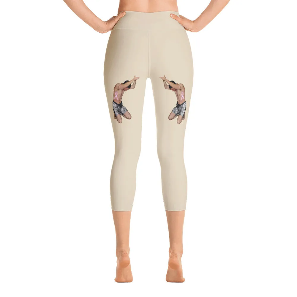 Our best viral leggings beige awesome goddess white letters