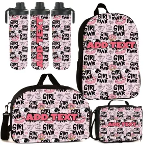 Personalized Backpacks, Lunch Bags, Duffel Bags, or Water Bottles with Full-Color - Girl Power