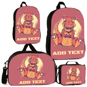 Personalized Full Color Backpacks / Lunch Bag / Duffel Bag - Dino Gamer