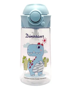 (PINKAH) Drinking Water Bottle with duckbill straw (450ML) - BLUE