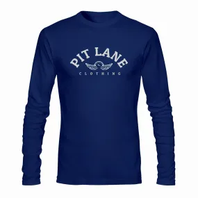 PIT LANE CLOTHING Lightweight 100% Cotton Long Sleeve Tee  - Navy