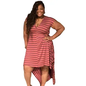 Ribbed Plus Size Hi Low Maxi Dress